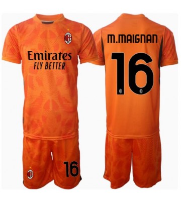 AC Milan Mike Maignan #16 Brankář Venkovní dres komplet pro Děti 2024-25 Krátkým Rukávem (+ Krátké kalhoty)